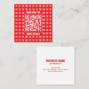 Promotional QR code (editable) with Logo Pattern Square Business Card