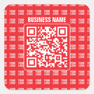 Promotional QR code (editable) with Logo Pattern Square Sticker