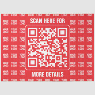 Promotional QR code (editable) with Logo Pattern Tissue Paper