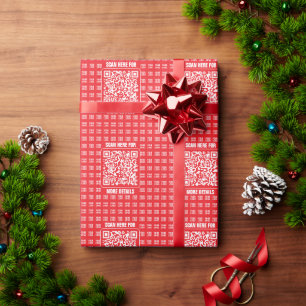 Promotional QR code (editable) with Logo Pattern Wrapping Paper