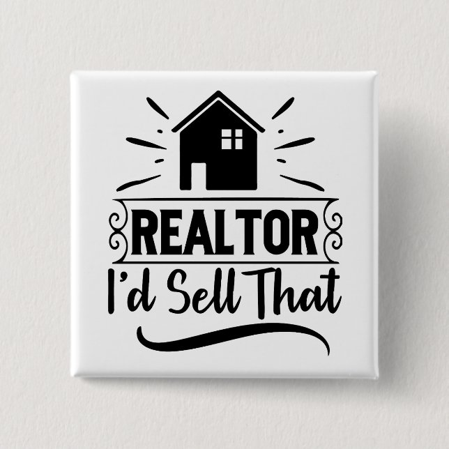 Promotional Realtor Real Estate Button (Front)