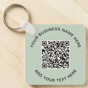 Promotional Sage Green QR Code Key Ring