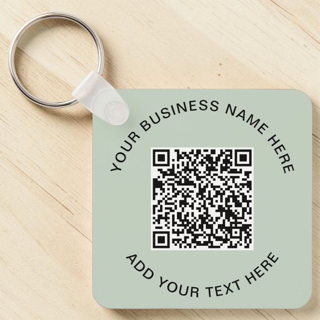 Promotional Sage Green QR Code Key Ring (Promotional Sage Green QR Code Keychain)