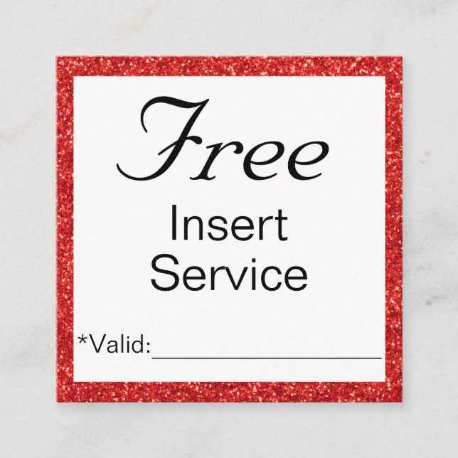 Promotional service or discount card (Front)