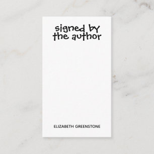 Promotional Signed By Author Bookmark Enclosure Card