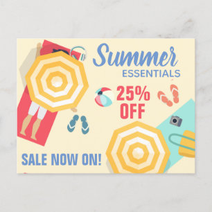 Promotional Summer Sale Beach Scene Custom Postcard