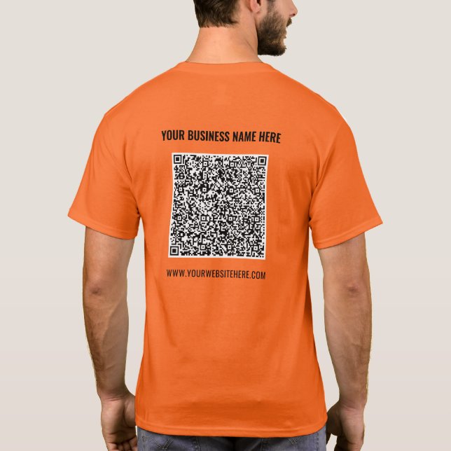 Promotional T-Shirt Your QR Code and Custom Text (Back)