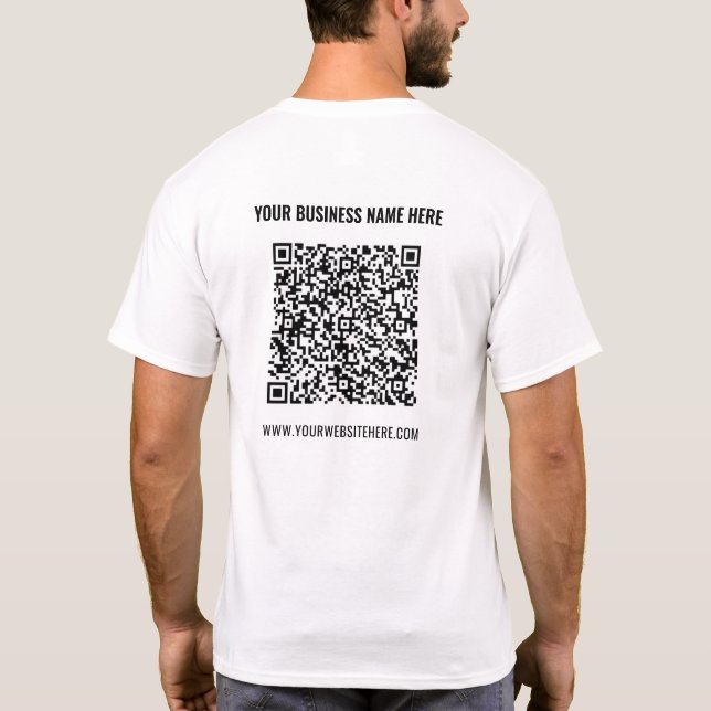 Promotional T-Shirt Your QR Code Info Name Website (Back)