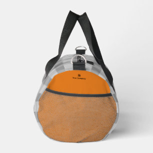 Promotional Tile Pattern Grey Orange Accents Duffle Bag
