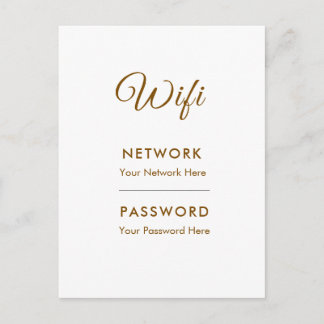 Promotional Wifi Password Network Postcard