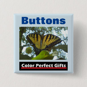 Promotional Yellow Monarch 15 Cm Square Badge