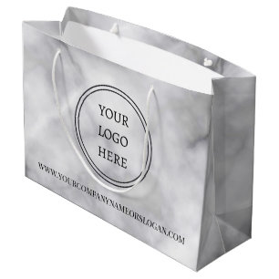 Promotional Your Logo Here Black and White Marble Large Gift Bag