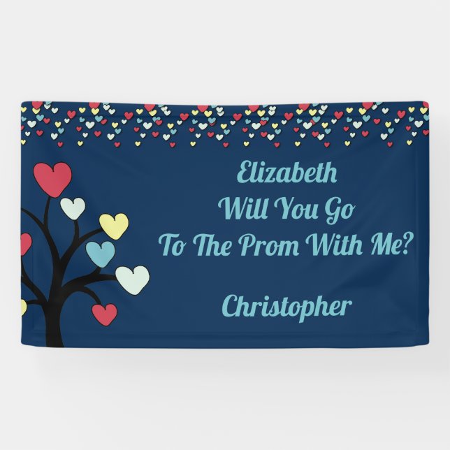 Promposal Ask To Prom Love Heart Banner (Horizontal)