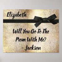 Promposal  Ask To School Prom Dance Faux Gold