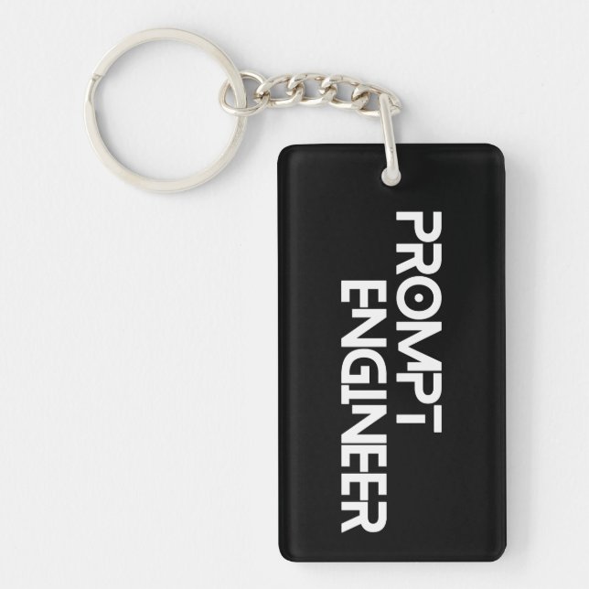Prompt engineer minimalist quote key ring (Front)
