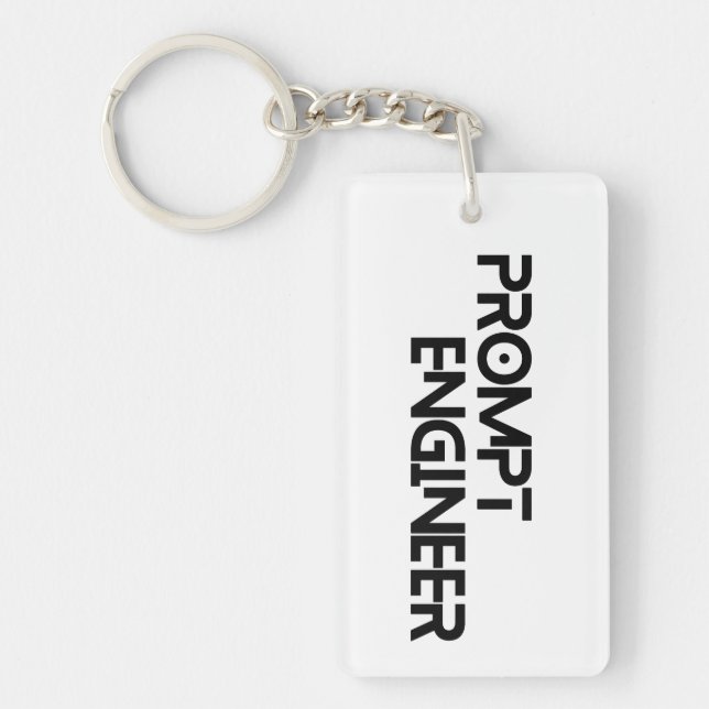 Prompt engineer minimalist quote key ring (Front)