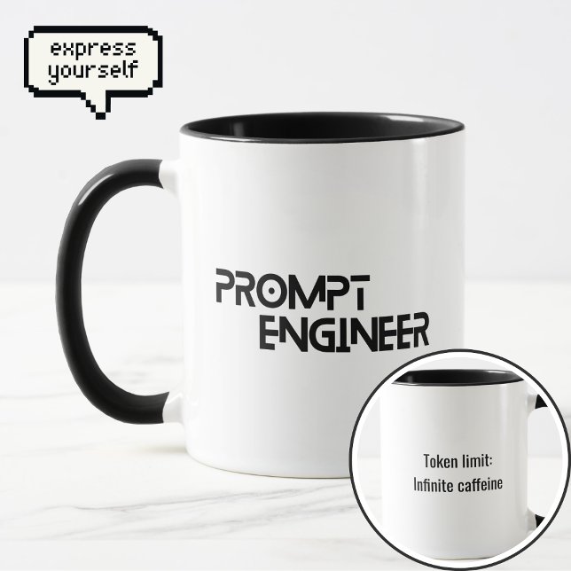 Prompt engineer minimalist quote mug (Creator Uploaded)