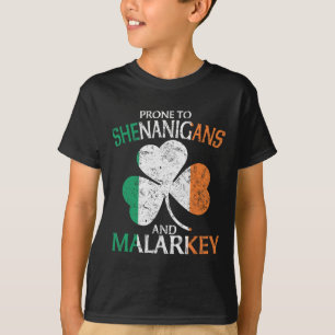 Prone To Shenanigans And Malarkey Funny St Patrick T-Shirt