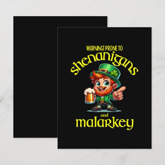 Prone to shenanigans card (Front/Back)