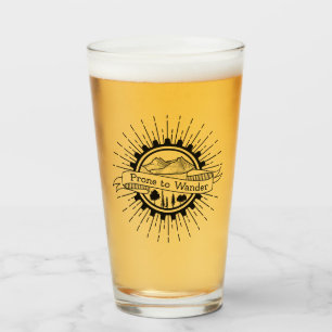 Prone to Wander Traveller Adventure Gift Glass