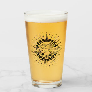 Prone to Wander Traveller Adventure Gift Glass