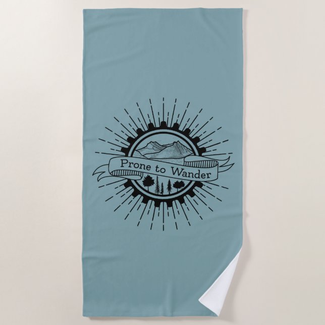 Prone to Wander Traveller Beach Towel (Front)