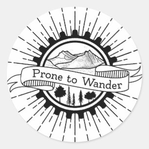 Prone to Wander Traveller Classic Round Sticker