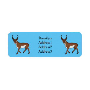 Pronghorn antelope cartoon illustration 