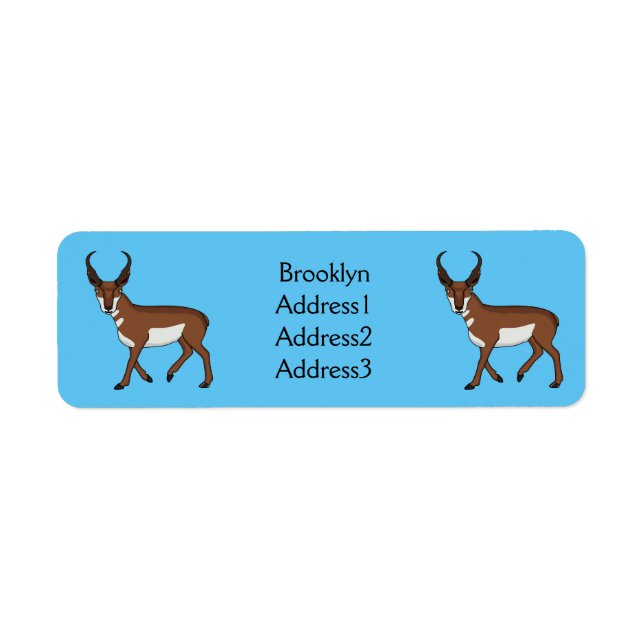 Pronghorn antelope cartoon illustration  (Front)