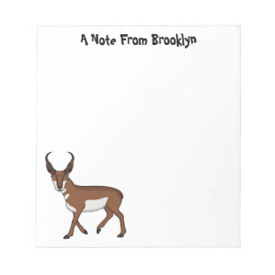 Pronghorn antelope cartoon illustration notepad