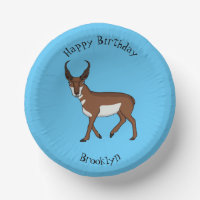 Pronghorn antelope cartoon illustration 
