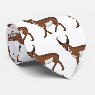 Pronghorn antelope cartoon illustration tie