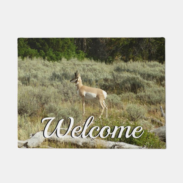 Pronghorn at Grand Teton National Park Doormat (Front)