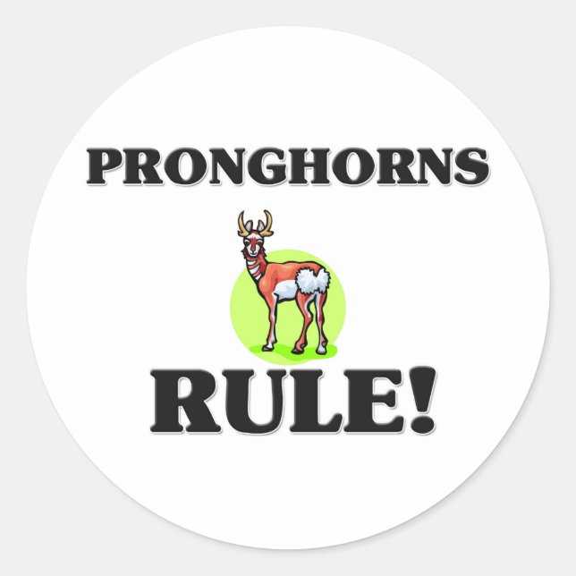 PRONGHORNS Rule! Classic Round Sticker (Front)
