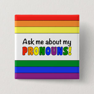 Pronouns Button (Rainbow)