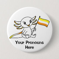 PRONOUNS Cute Axolotl + Maverique Pride Flag LGBTQ