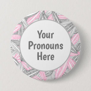 PRONOUNS Demigirl Pride Abstract Zen Flower Petals 7.5 Cm Round Badge