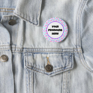 PRONOUNS Rainbow Sprinkles Androgyne Pride Flag 6 Cm Round Badge