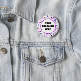 PRONOUNS Rainbow Sprinkles Genderfluid Pride Flag 6 Cm Round Badge