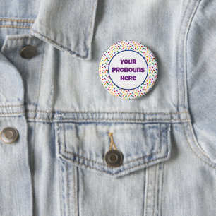 PRONOUNS Rainbow Sprinkles Rainbow LGBT Pride Flag 6 Cm Round Badge