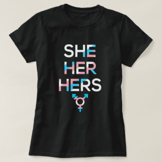 Pronouns She Her Hers Transgender Pride Symbol MTF T-Shirt