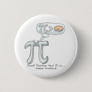 Proof that Pi is Irrational 6 Cm Round Badge