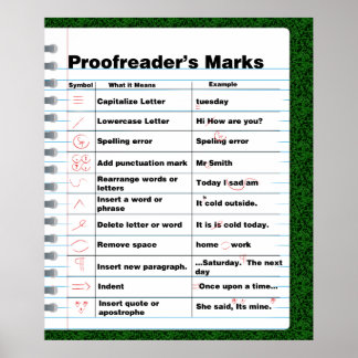 Proofreader's Marks Poster