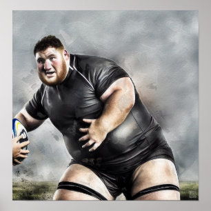 Prop Sidestep - Rugby Painting Print