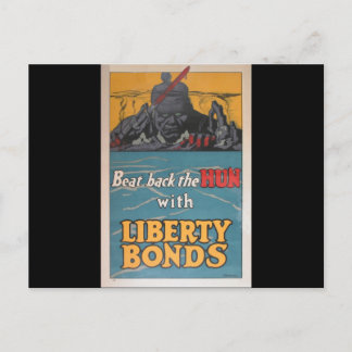Propaganda Poster "Beat Back the Hun" WWI Postcard