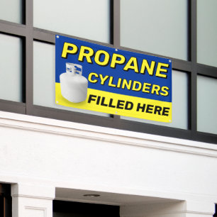 Propane Cylinders Filled Here Advertising  Banner