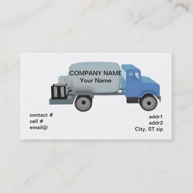 Propane distribution truck business card (Front)