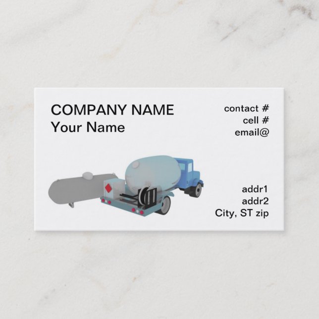 propane tank and truck business card (Front)