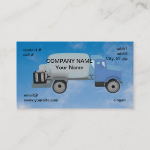 propane truck on blue sky business card