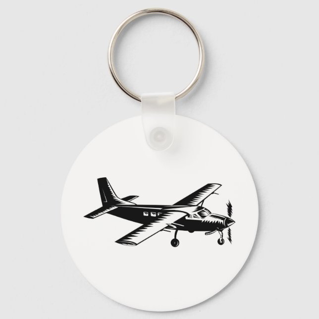 propeller plane aeroplane aircraft flying flight key ring (Front)